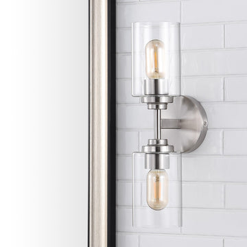 Cera Farmhouse Industrial Iron Cylinder LED Sconce - JONATHAN Y